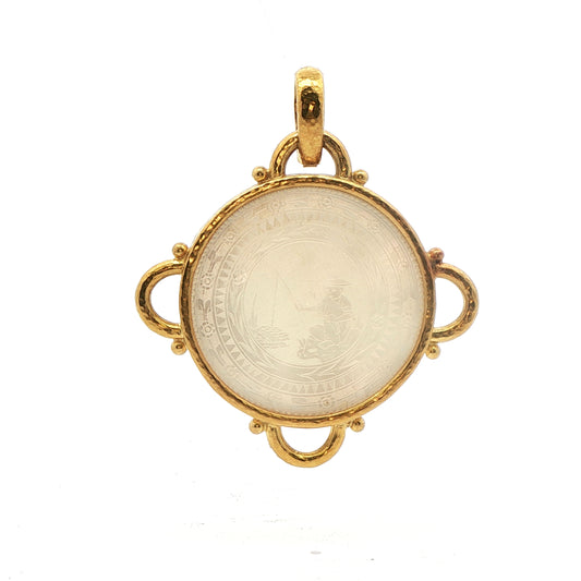 Elizabeth Locke 18th-Century Chinese Gambling Counter Pendant