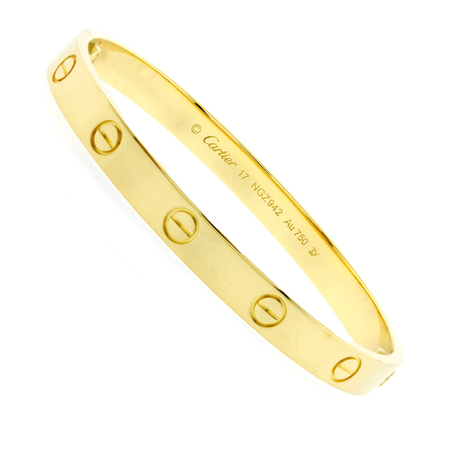 Cartier Love Bracelet, Yellow Gold Size 17