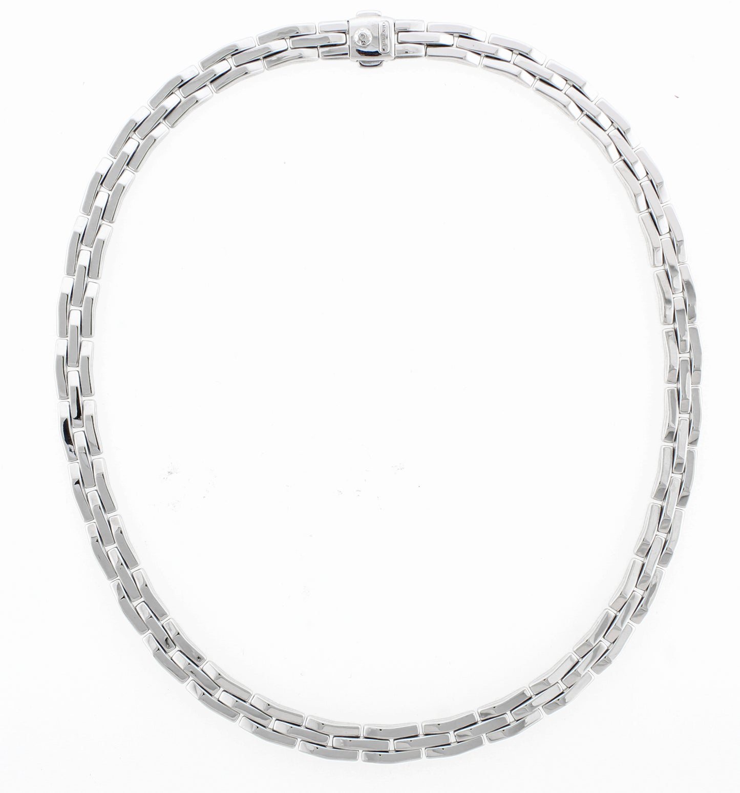 Chimento 18ct white and yellow gold reversible rectangular link necklace