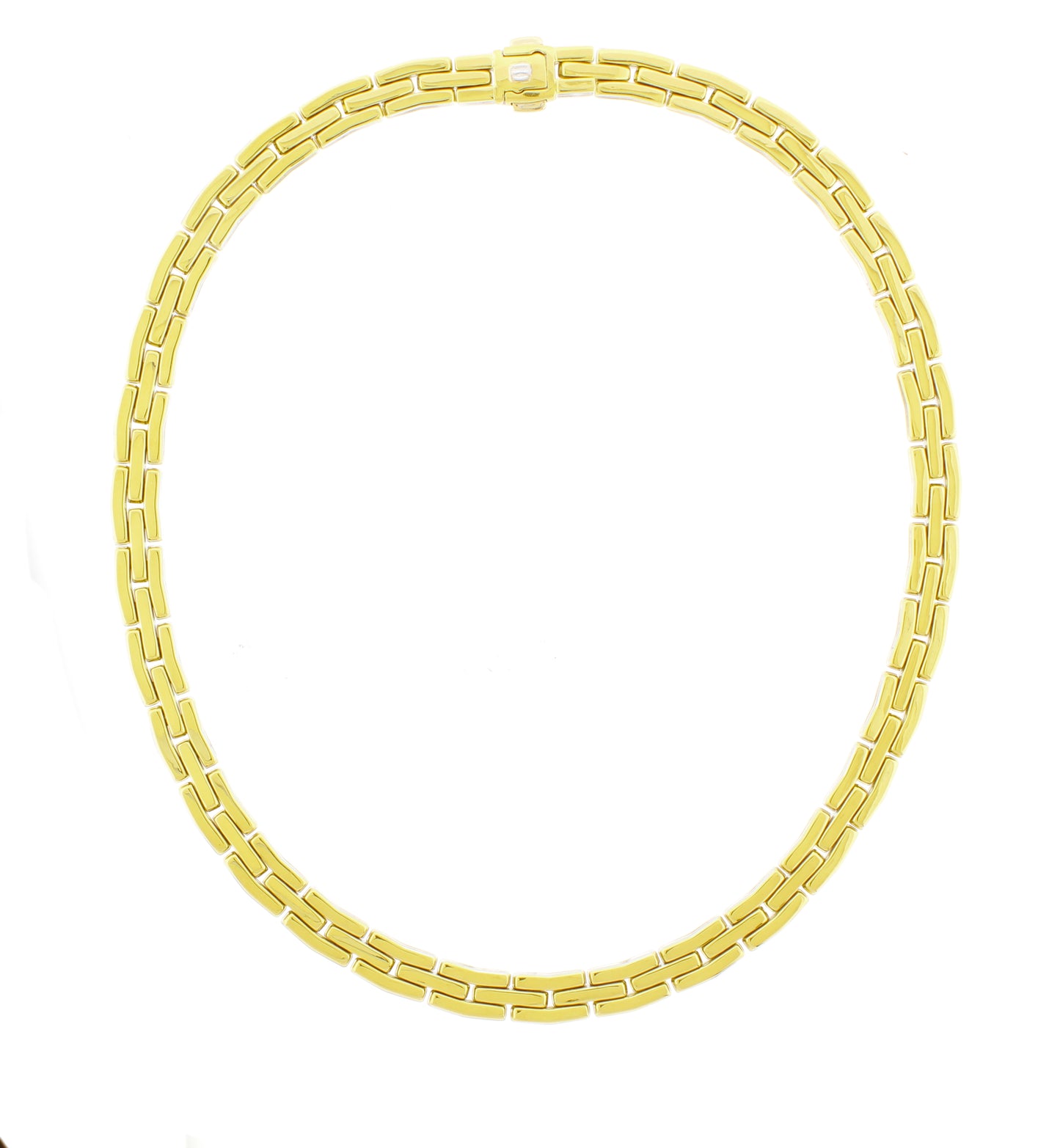 Chimento 18ct white and yellow gold reversible rectangular link necklace