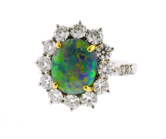 Tiffany & Co. Black Opal and Diamond Ring
