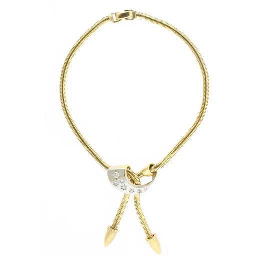 1950 Retro- Modern gold Tassel Necklace
