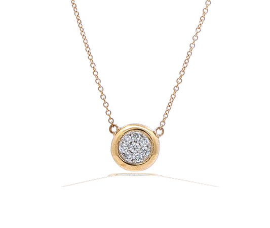 Pave Diamond Donut Pendant 18kt Yellow Gold