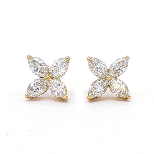 Vittoria Yellow Gold Marquise Earrings